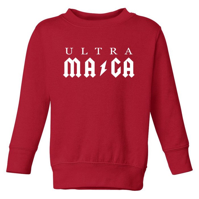 Ultra MAGA Parody Trump 2024 Toddler Sweatshirt