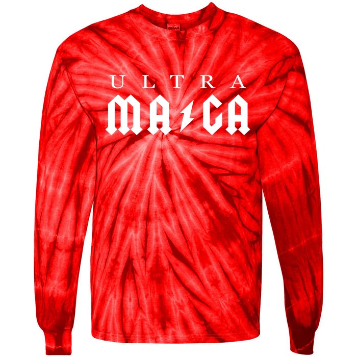 Ultra MAGA Parody Trump 2024 Tie-Dye Long Sleeve Shirt