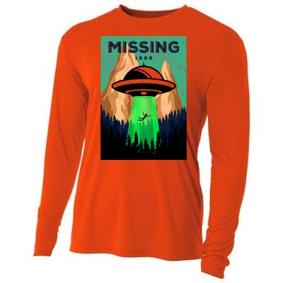 UFO Missing Person Retro Vintage Poster Cooling Performance Long Sleeve Crew