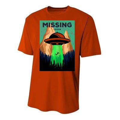 UFO Missing Person Retro Vintage Poster Performance Sprint T-Shirt