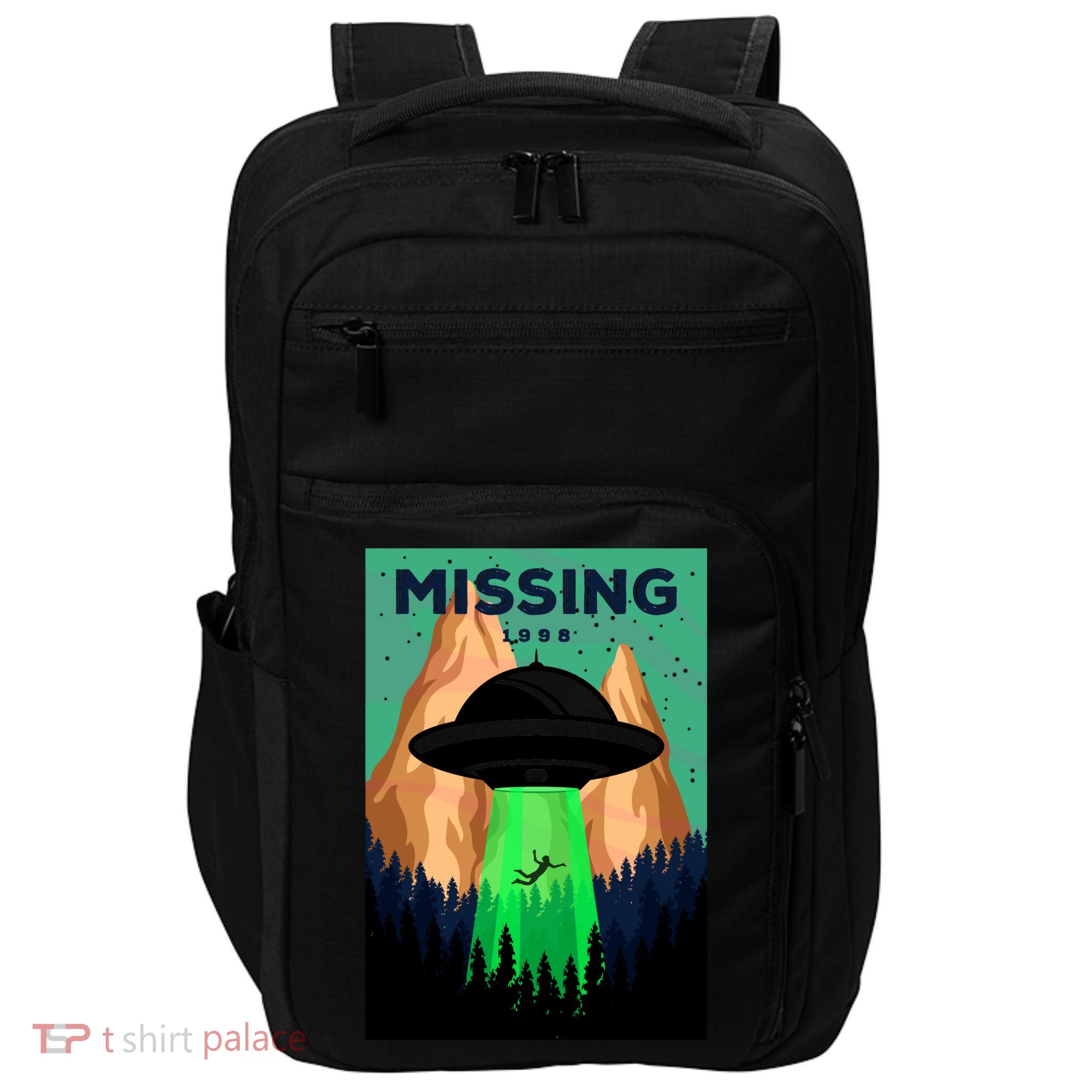 UFO Missing Person Retro Vintage Poster Impact Tech Backpack