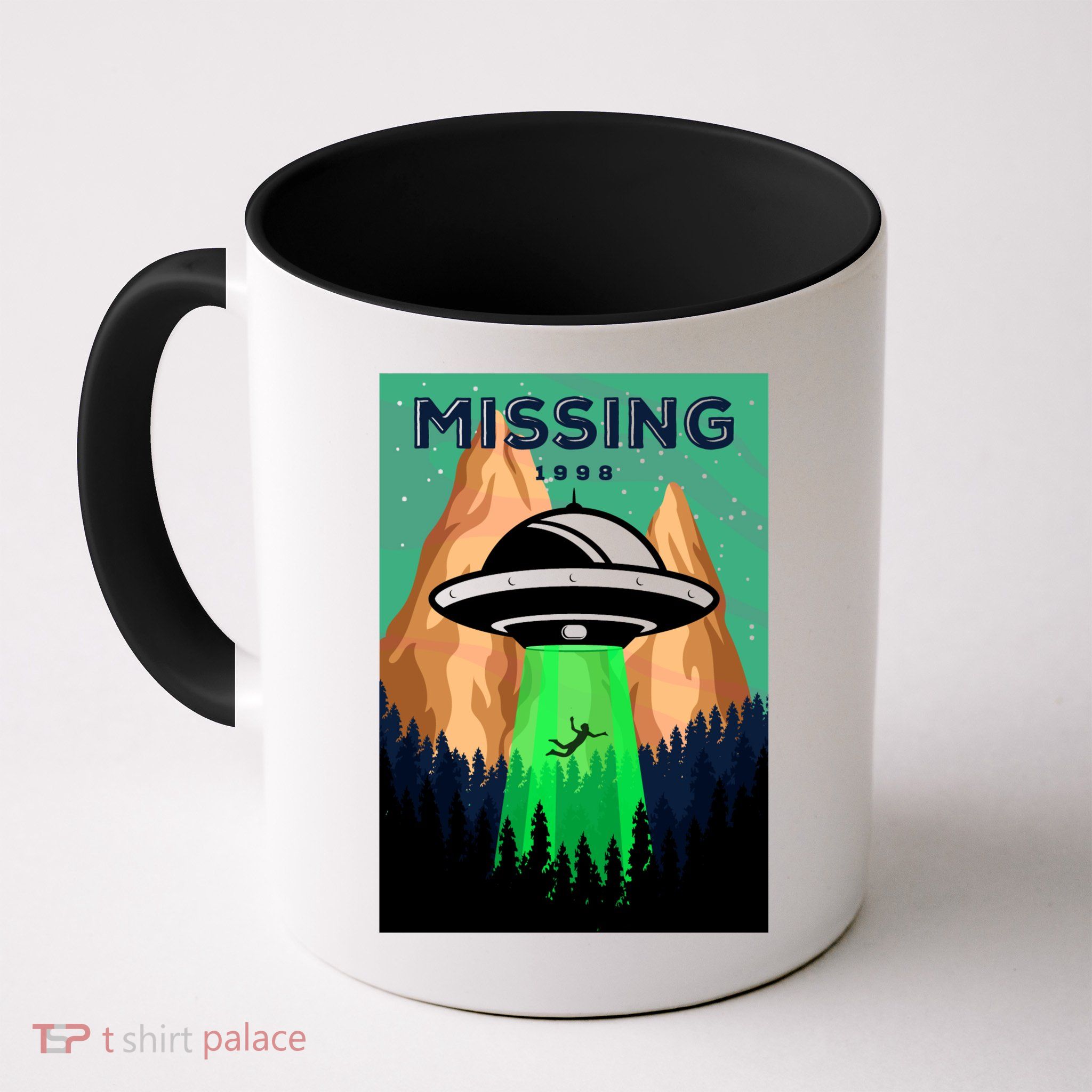 UFO Missing Person Retro Vintage Poster Mug