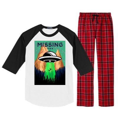 UFO Missing Person Retro Vintage Poster Raglan Sleeve Pajama Set