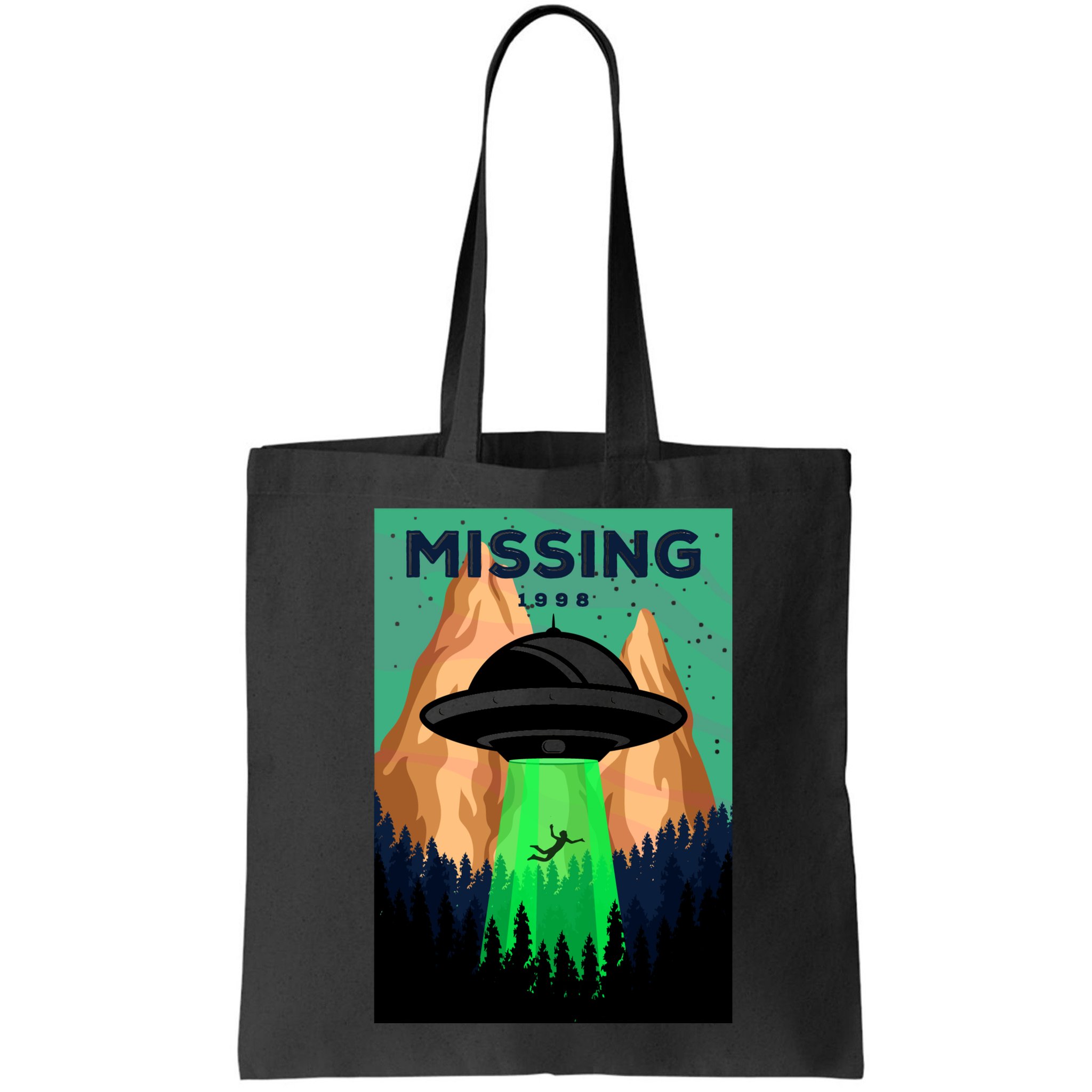 UFO Missing Person Retro Vintage Poster Bag