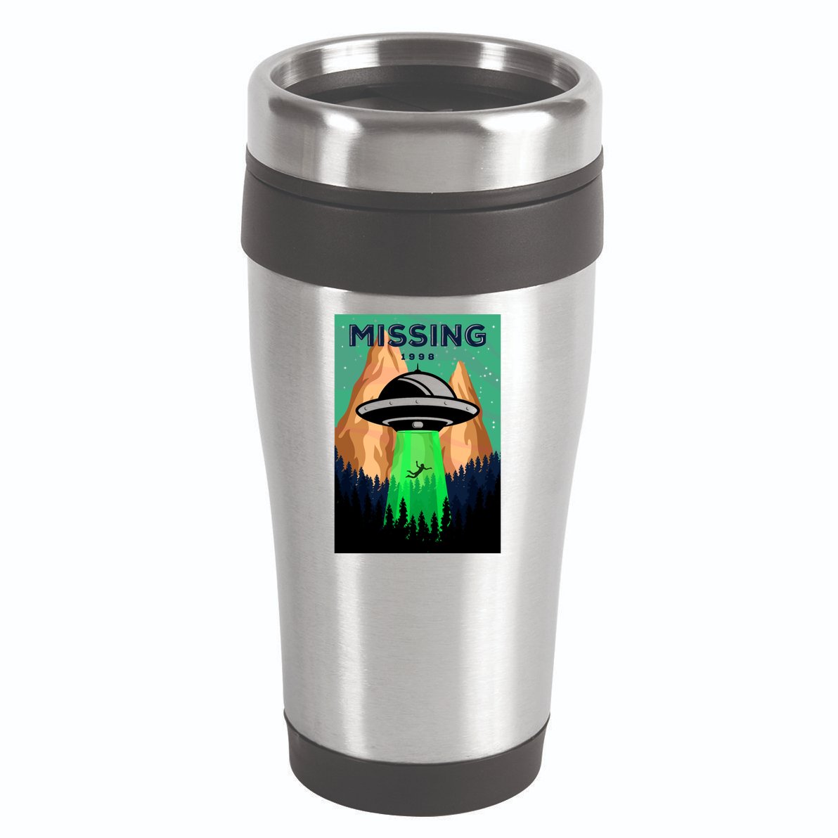 UFO Missing Person Retro Vintage Poster 16oz Travel Tumbler