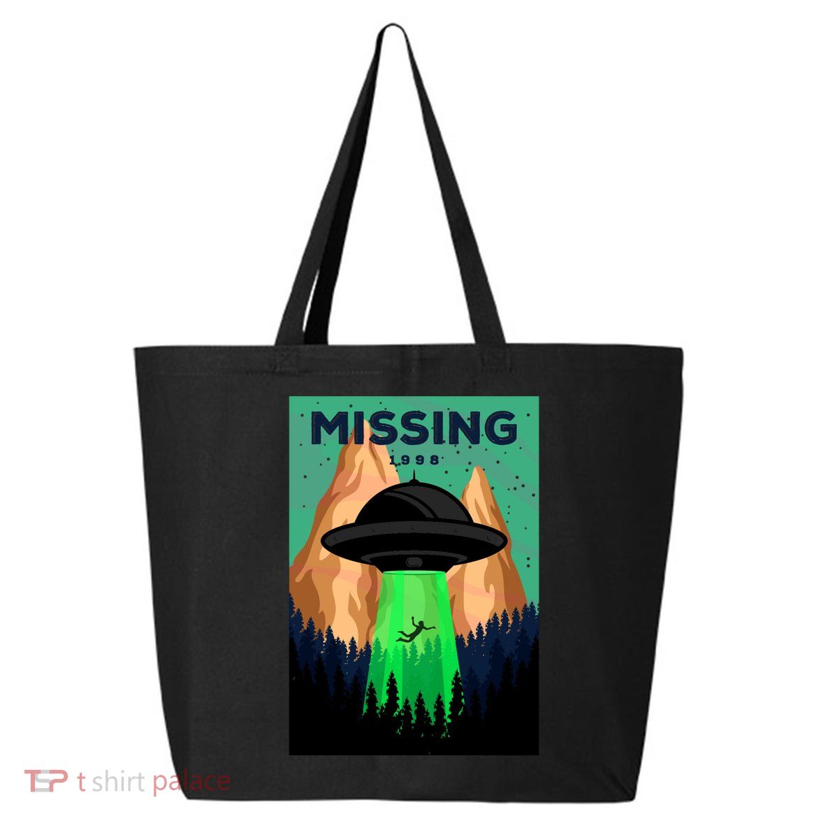 UFO Missing Person Retro Vintage Poster 25L Jumbo Tote