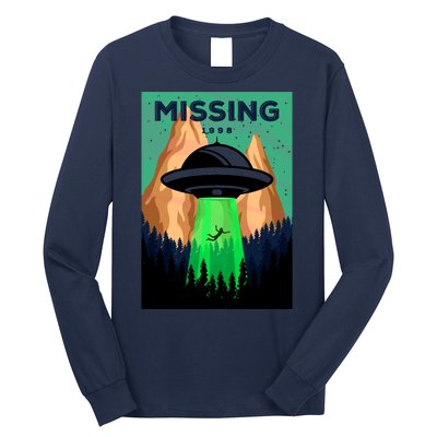 UFO Missing Person Retro Vintage Poster Long Sleeve Shirt