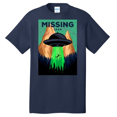 UFO Missing Person Retro Vintage Poster Tall T-Shirt