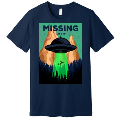 UFO Missing Person Retro Vintage Poster Premium T-Shirt