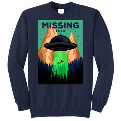 UFO Missing Person Retro Vintage Poster Tall Sweatshirt