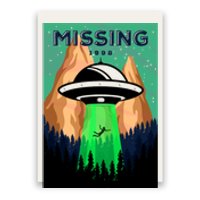 UFO Missing Person Retro Vintage Poster Poster