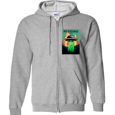 UFO Missing Person Retro Vintage Poster Full Zip Hoodie