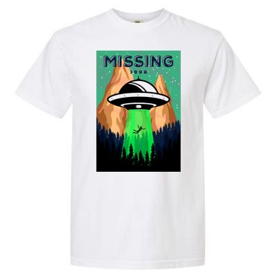 UFO Missing Person Retro Vintage Poster Garment-Dyed Heavyweight T-Shirt