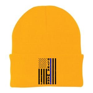 Ultra Maga Police Officer USA Flag Knit Cap Winter Beanie