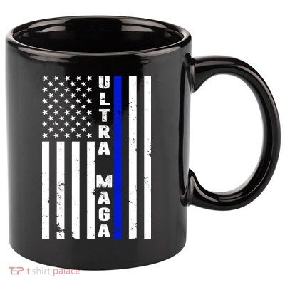Ultra Maga Police Officer USA Flag 11oz C Handle Ceramic Mug