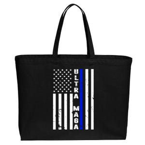 Ultra Maga Police Officer USA Flag Cotton Canvas Jumbo Tote