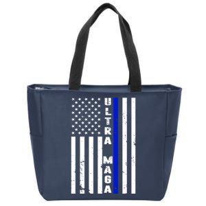 Ultra Maga Police Officer USA Flag Zip Tote Bag