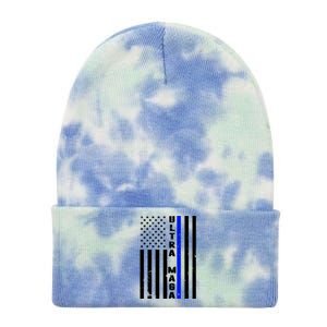 Ultra Maga Police Officer USA Flag Tie Dye 12in Knit Beanie