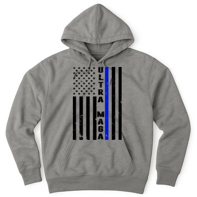 Ultra Maga Police Officer USA Flag Hoodie