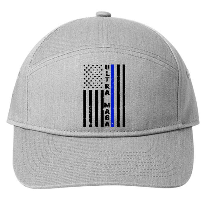 Ultra Maga Police Officer USA Flag 7-Panel Snapback Hat