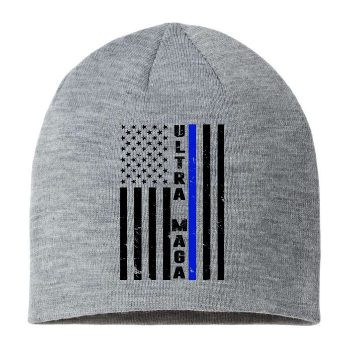 Ultra Maga Police Officer USA Flag Sustainable Beanie