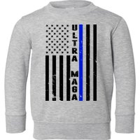 Ultra Maga Police Officer USA Flag Toddler Sweatshirt
