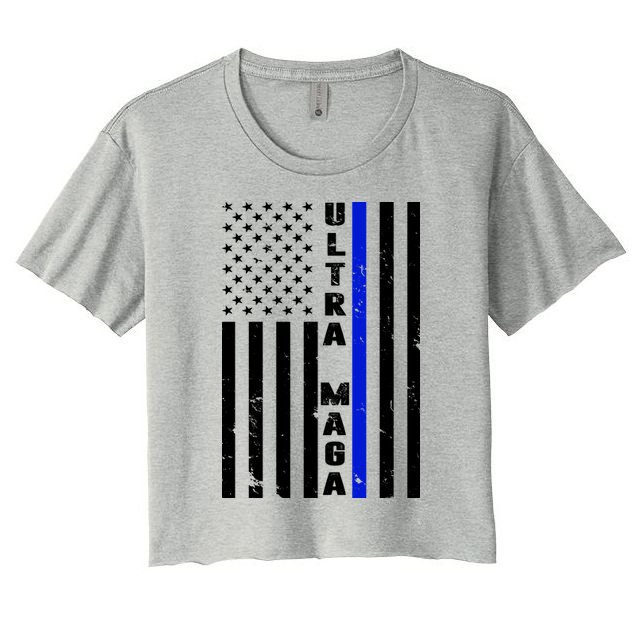 Ultra Maga Police Officer USA Flag Crop Top