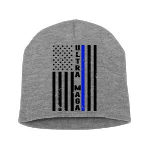 Ultra Maga Police Officer USA Flag Short Acrylic Beanie