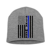 Ultra Maga Police Officer USA Flag Short Acrylic Beanie