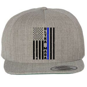 Ultra Maga Police Officer USA Flag Wool Snapback Cap