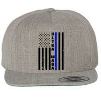 Ultra Maga Police Officer USA Flag Wool Snapback Cap