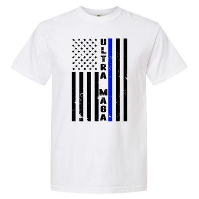 Ultra Maga Police Officer USA Flag Garment-Dyed Heavyweight T-Shirt