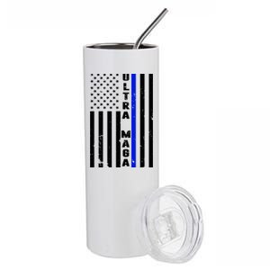 Ultra Maga Police Officer USA Flag Stainless Steel Tumbler