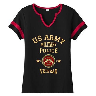 US Military Police Veteran Police Officer Retirement Ladies Halftime Notch Neck Tee