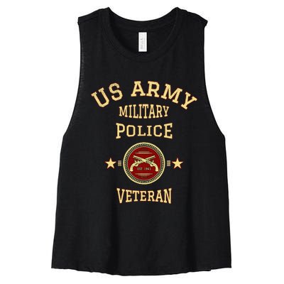 US Military Police Veteran Police Officer Retirement Women's Racerback Cropped Tank