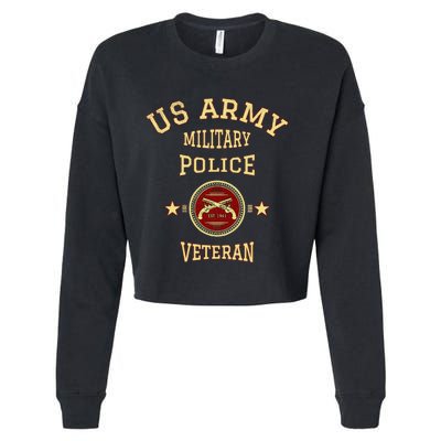 US Military Police Veteran Police Officer Retirement Cropped Pullover Crew