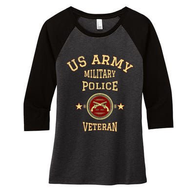 US Military Police Veteran Police Officer Retirement Women's Tri-Blend 3/4-Sleeve Raglan Shirt