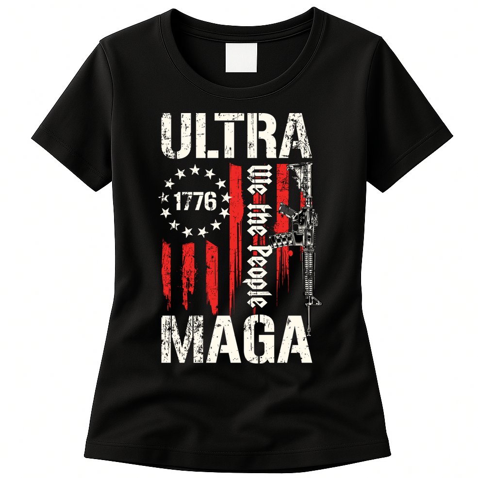 Ultra MAGA Proud Ultra MAGA Conervative Anti Biden Gifts Womens T-Shirt