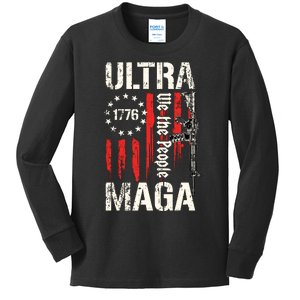 Ultra MAGA Proud Ultra MAGA Conervative Anti Biden Gifts Kids Long Sleeve Shirt