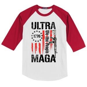 Ultra MAGA Proud Ultra MAGA Conervative Anti Biden Gifts Kids Colorblock Raglan Jersey