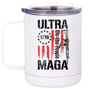 Ultra MAGA Proud Ultra MAGA Conervative Anti Biden Gifts 12 oz Stainless Steel Tumbler Cup