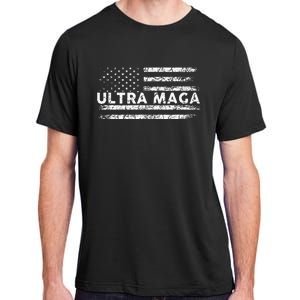 Ultra Maga Proud Ultra Maga Anti Biden Us Flag Pro Trump Adult ChromaSoft Performance T-Shirt