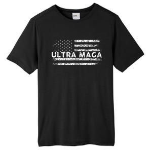 Ultra Maga Proud Ultra Maga Anti Biden Us Flag Pro Trump Tall Fusion ChromaSoft Performance T-Shirt