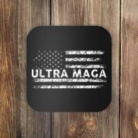 Ultra Maga Proud Ultra Maga Anti Biden Us Flag Pro Trump Coaster