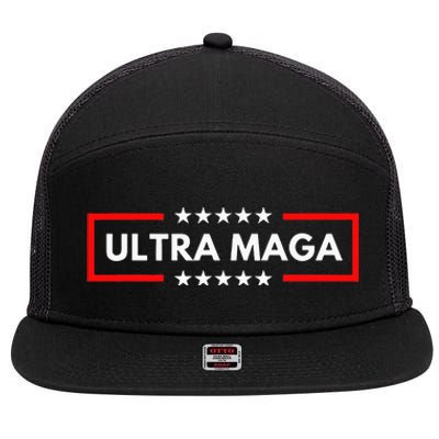 Ultra Maga Pro Trump 2024 Trump Maga King Anti Biden 7 Panel Mesh Trucker Snapback Hat