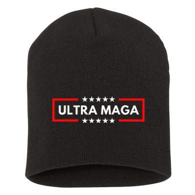 Ultra Maga Pro Trump 2024 Trump Maga King Anti Biden Short Acrylic Beanie