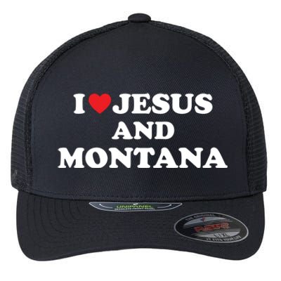 Usa Map Proud Christian Meaningful Gift I Love Jesus And Montana Gift Flexfit Unipanel Trucker Cap