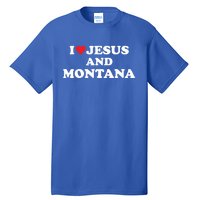 Usa Map Proud Christian Meaningful Gift I Love Jesus And Montana Gift Tall T-Shirt