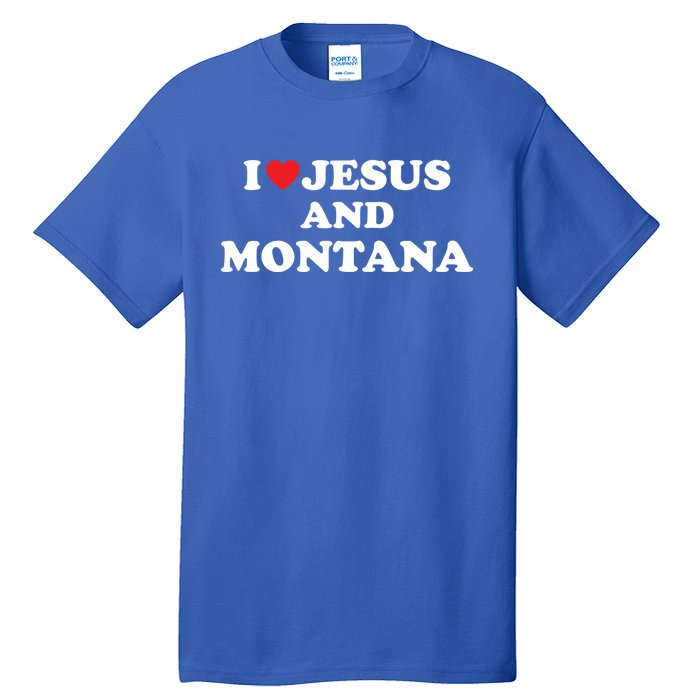 Usa Map Proud Christian Meaningful Gift I Love Jesus And Montana Gift Tall T-Shirt