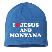 Usa Map Proud Christian Meaningful Gift I Love Jesus And Montana Gift Sustainable Beanie